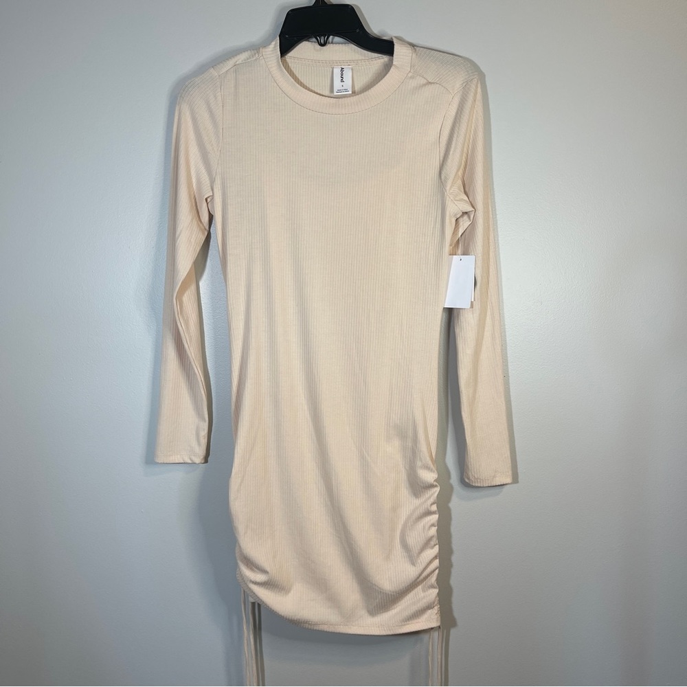 Abound Side Ruched Mini Dress Cream Size S NWT